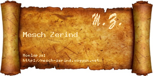Mesch Zerind névjegykártya